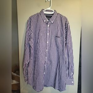 U.S. Polo Assn. Purple and White Checkered Men's Shirt, Size XLT